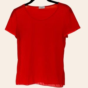 Dolce & Gabbana Intimo Women’s Orange Sheer Gauze Tee - Size Medium